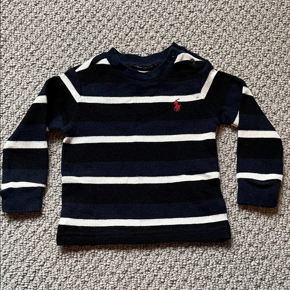 Ralph Lauren Baby Waffle Knit Cotton Long Sleeve Tee NWOT (6M)